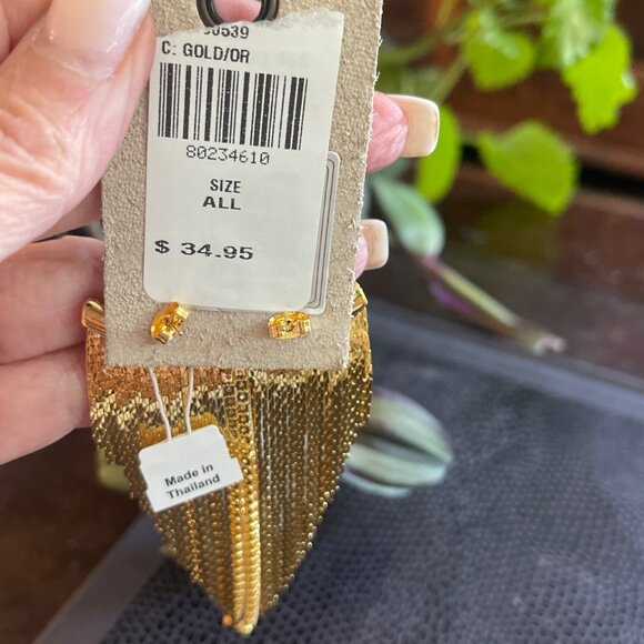 NWT Anthropologie Rhinestone Chain Drop Earrings - Picture 8 of 10